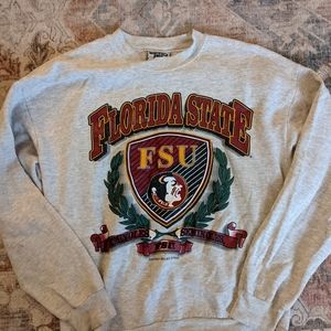 VINTAGE '80s XL Florida State University Grey Sweatshirt SFU Seminoles